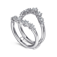 Gabriel & Co. 14K White Gold Jacket Wedding Band - Double Row Design img1