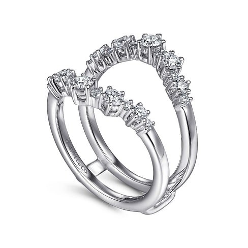 Gabriel & Co. 14K White Gold Jacket Wedding Band - Double Row Design img1