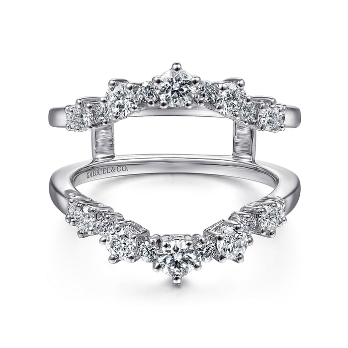 Gabriel & Co. 14K White Gold Jacket Wedding Band - Double Row Design img2