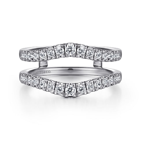 Gabriel & Co. 14K White Gold Jacket Wedding Band - Double Row Split Shank img2