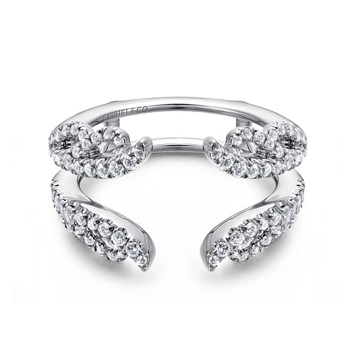 Gabriel & Co. 14K White Gold Jacket Wedding Band - Floral Inspired Design img2