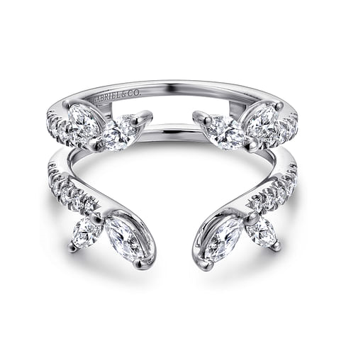 Gabriel & Co. 14K White Gold Jacket Wedding Band - Marquise Mix img2