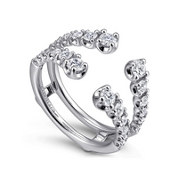 Gabriel & Co. 14K White Gold Jacket Wedding Band - Pavé Sparkle img1
