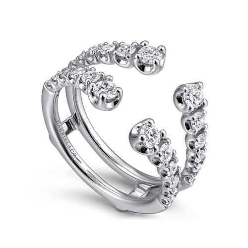 Gabriel & Co. 14K White Gold Jacket Wedding Band - Pavé Sparkle img1