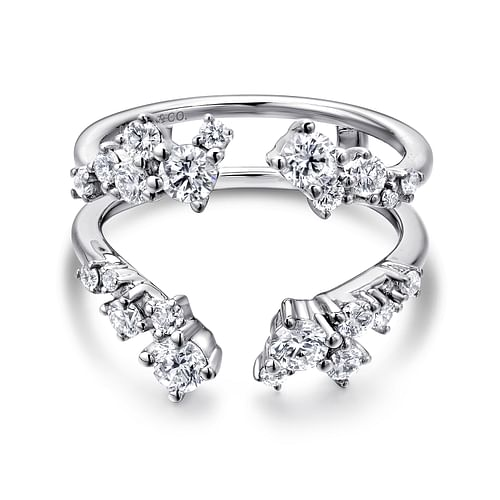 Gabriel & Co. 14K White Gold Jacket Wedding Band - Round Brilliant Diamond img2