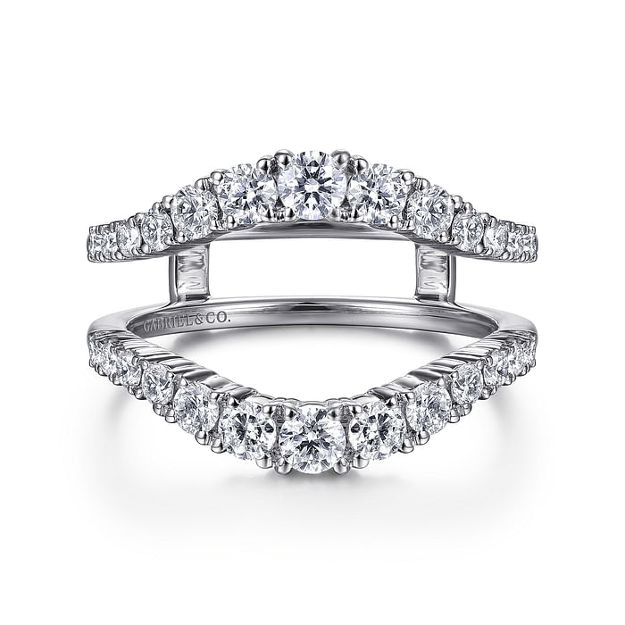 Gabriel & Co. 14K White Gold Jacket Wedding Band - Round Diamond img2