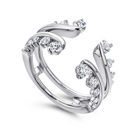 Gabriel & Co. 14K White Gold Jacket Wedding Band - Twisted Wrap Accent img1