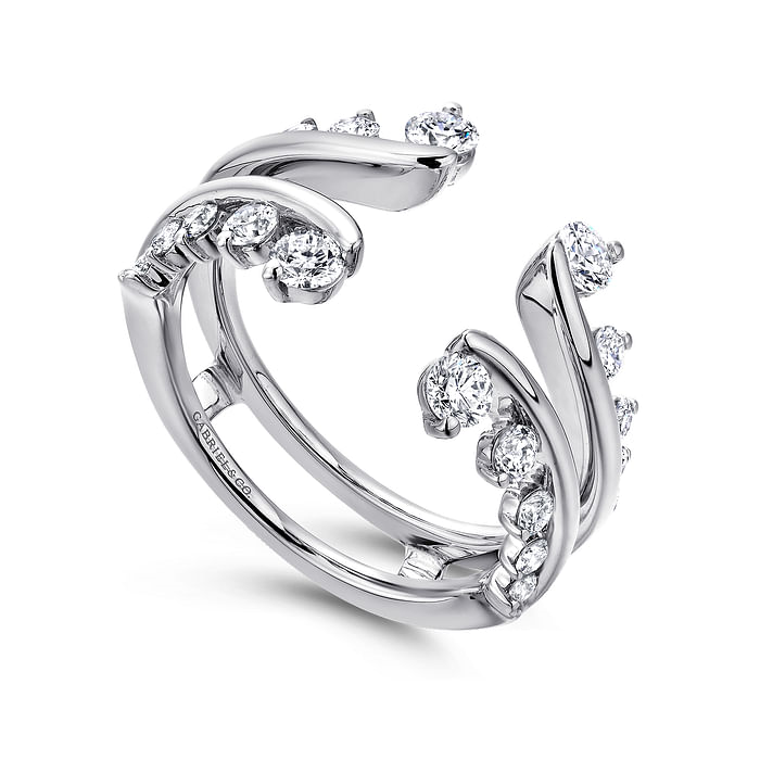 Gabriel & Co. 14K White Gold Jacket Wedding Band - Twisted Wrap Accent img1
