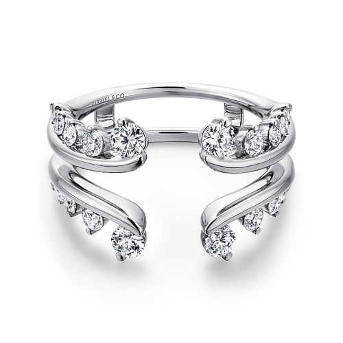 Gabriel & Co. 14K White Gold Jacket Wedding Band - Twisted Wrap Accent img2