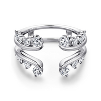 Gabriel & Co. 14K White Gold Jacket Wedding Band - Twisted Wrap Accent img2