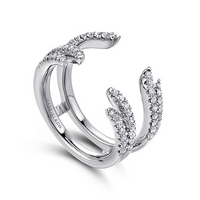 Gabriel & Co. 14K White Gold Jacket Wedding Band - White Diamond Ring img1