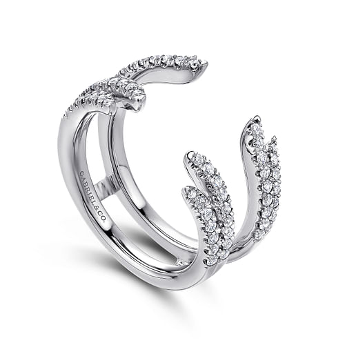 Gabriel & Co. 14K White Gold Jacket Wedding Band - White Diamond Ring img1