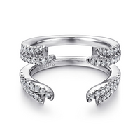 Gabriel & Co. 14K White Gold Jacket Wedding Band - White Diamond Ring img2