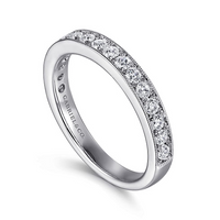 Gabriel & Co. 14K White Gold Pave Set Wedding Band - Natural Diamond Gemstone img1