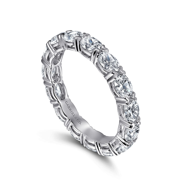 Gabriel & Co. 14K White Gold Prong Set Wedding Band - Natural Diamond img1