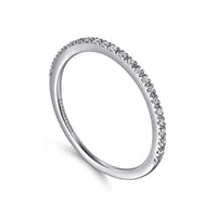 Gabriel & Co. 14K White Gold Prong Set Wedding Band - Ultra Slim img1