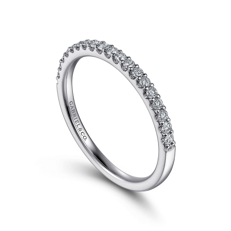 Gabriel & Co. 14K White Gold Shared Prong Wedding Band - 0.25 Carats Diamond img1