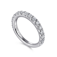 Gabriel & Co. 14K White Gold Shared Prong Wedding Band - Half Eternity img1