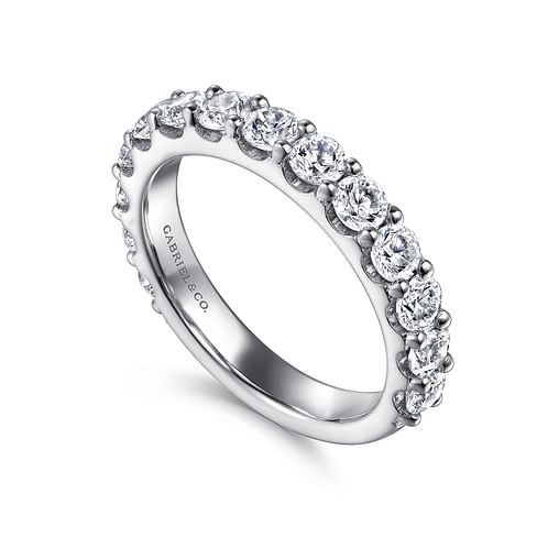 Gabriel & Co. 14K White Gold Shared Prong Wedding Band - Natural Diamond img1
