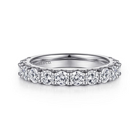 Gabriel & Co. 14K White Gold Shared Prong Wedding Band - Natural Diamond img2