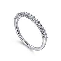 Gabriel & Co. 14K White Gold Shared Prong Wedding Band - Round Diamond img1
