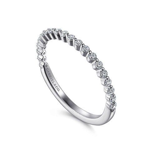 Gabriel & Co. 14K White Gold Single Prong Wedding Band - Sleek Accent img1