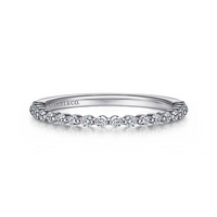 Gabriel & Co. 14K White Gold Single Prong Wedding Band - Sleek Accent img2