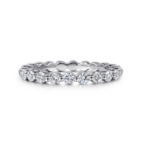 Gabriel & Co. 14K White Gold Single Prong Wedding Band - White Gold img2