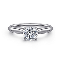 Gabriel & Co. 14K White Gold Solitaire Engagement Ring - Round Cut 7.4mm img1
