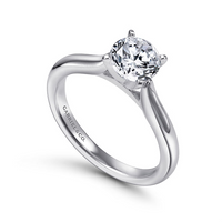 Gabriel & Co. 14K White Gold Solitaire Engagement Ring - Round Cut 7.4mm img2