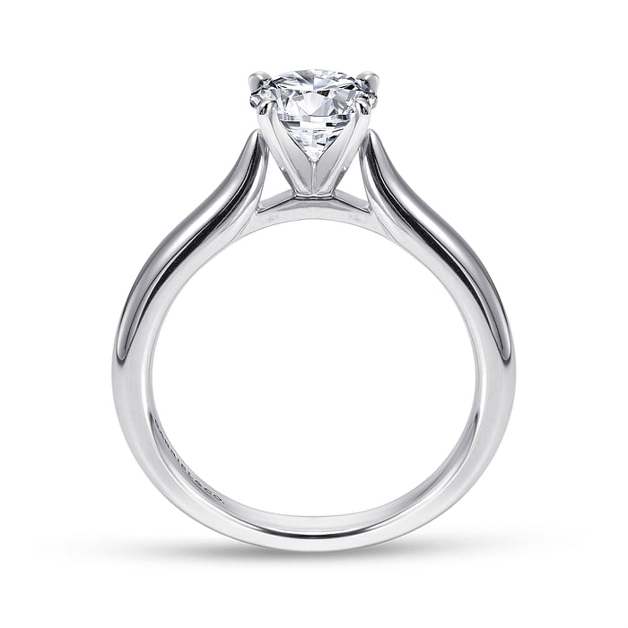 Gabriel & Co. 14K White Gold Solitaire Engagement Ring - Round Cut 7.4mm img3