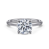 Gabriel & Co. 14K White Gold Solitaire Engagement Ring - Round Cut 8mm img1