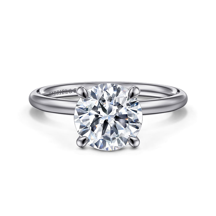 Gabriel & Co. 14K White Gold Solitaire Engagement Ring - Round Cut 8mm img1