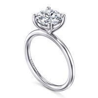 Gabriel & Co. 14K White Gold Solitaire Engagement Ring - Round Cut 8mm img2