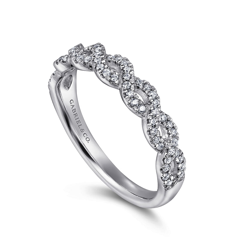Gabriel & Co. 14K White Gold Twisted Wedding Band img1