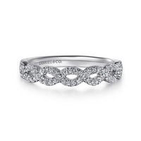 Gabriel & Co. 14K White Gold Twisted Wedding Band img2