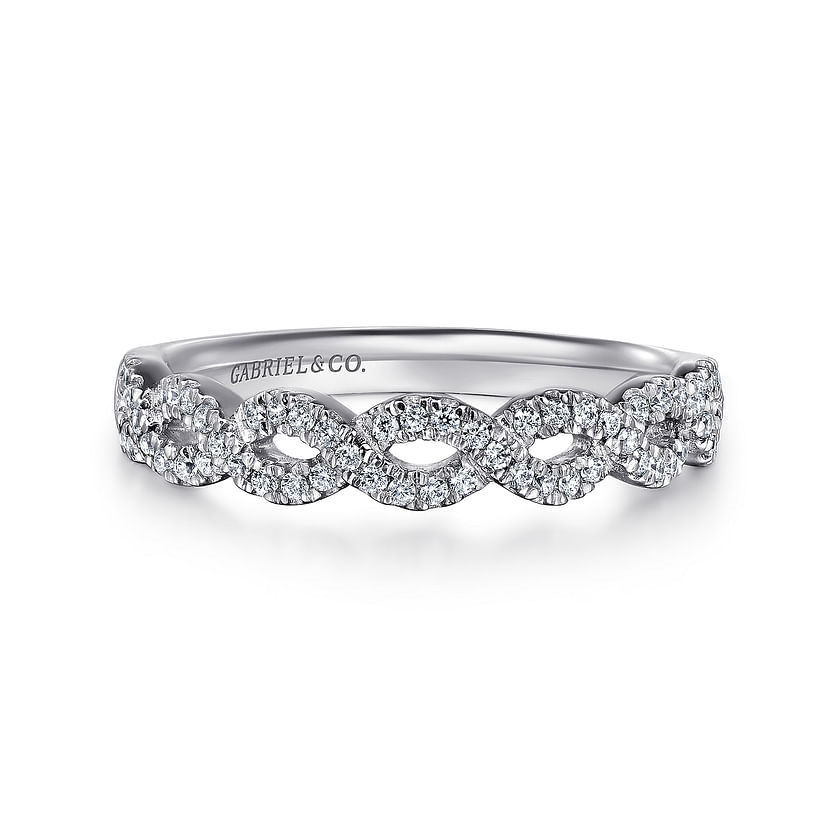 Gabriel & Co. 14K White Gold Twisted Wedding Band img2