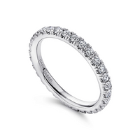 Gabriel & Co. 14K White Shared Prong Wedding Band img1