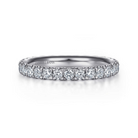 Gabriel & Co. 14K White Shared Prong Wedding Band img2