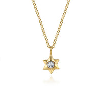 Gabriel & Co. 14K White & Yellow Gold Star of David Diamond Necklace