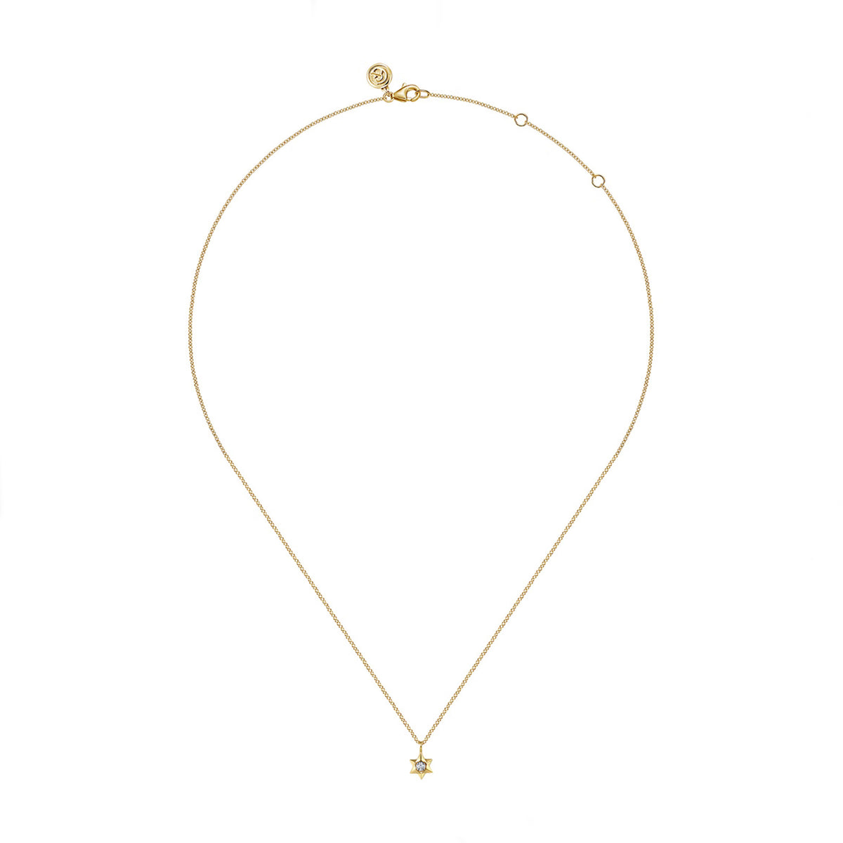 Gabriel & Co. 14K White & Yellow Gold Star of David Diamond Necklace img2