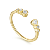 Gabriel & Co. 14K Yellow Gold Bezel Set Round Diamond Band img1