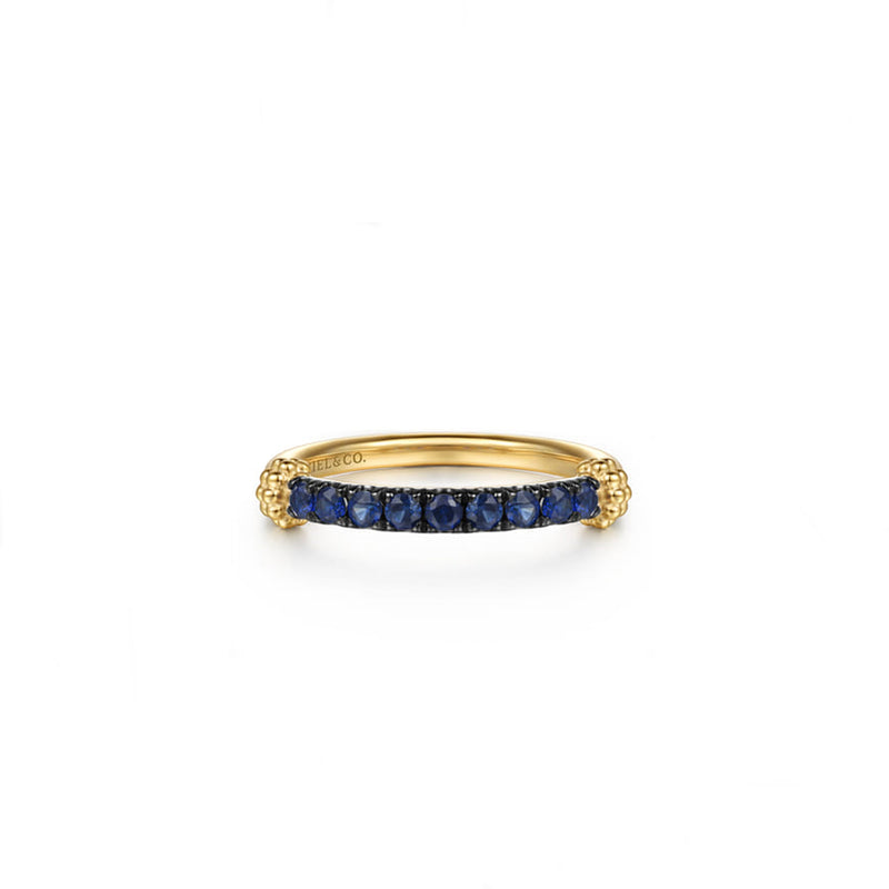 Gabriel & Co. 14K Yellow Gold Blue Sapphire Stackable Ring
