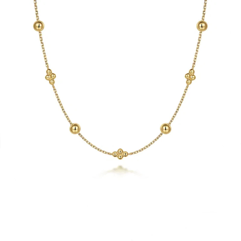 Gabriel & Co. 14K Yellow Gold Bujukan Bead Station Necklace