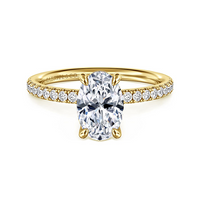 Gabriel & Co. 14K Yellow Gold Contemporary Engagement Ring - Oval Diamond img1