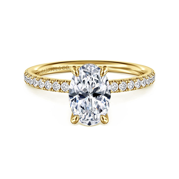 Gabriel & Co. 14K Yellow Gold Contemporary Engagement Ring - Oval Diamond img1