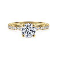 Gabriel & Co. 14K Yellow Gold Contemporary Engagement Ring - Round Diamond 6.5mm img1