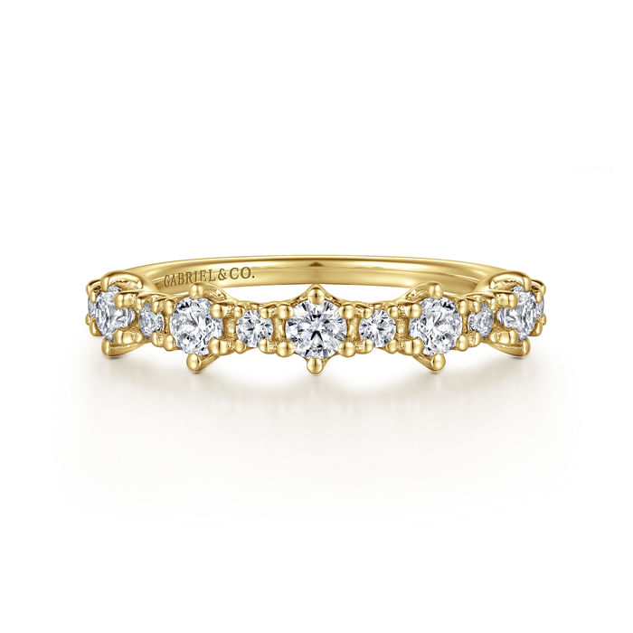 Gabriel & Co. 14K Yellow Gold Diamond Band - Round Brilliant img2