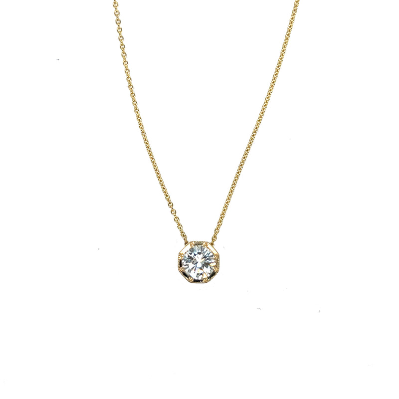 Gabriel & Co. 14K Yellow Gold Diamond Bezel Set Pendant