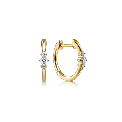 Gabriel & Co. 14K Yellow Gold Diamond Huggie Earrings